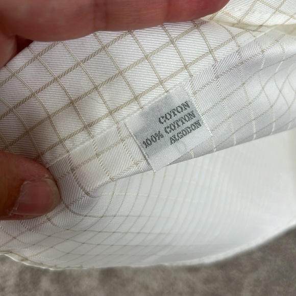 Alain Figaret Gridded Pocket Button Down Shirt Double Retors Size 18L - Picture 7 of 7